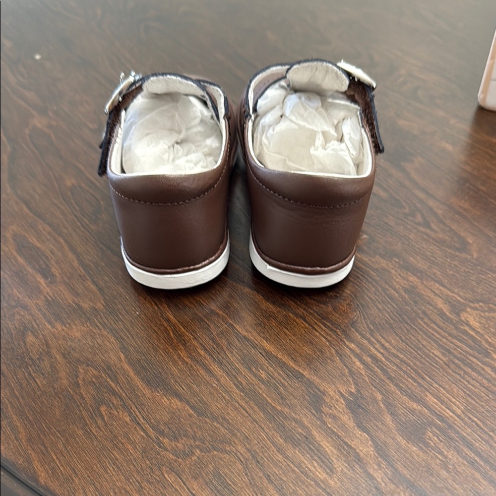 L'Amour (Angel Baby) Brown Dress Shoes with Double Buckle - Picture 3 of 5